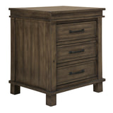 Lily Bedside Tables 3 Drawers Storage Cabinet Shelf Side End Table - Rustic Grey - Top-Down View