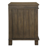 Lily Bedside Tables 3 Drawers Storage Cabinet Shelf Side End Table - Rustic Grey - Rear View