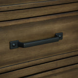 Lily Bedside Tables 3 Drawers Storage Cabinet Shelf Side End Table - Rustic Grey - Close-Up Angle