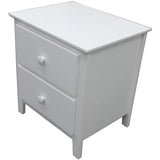 Wisteria Bedside Nightstand 2 Drawers Storage Cabinet Shelf Side Table - White - Side View
