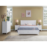 Wisteria Tallboy 4 Chest of Drawers Solid Rubber Wood Bed Storage Cabinet -White - Front View