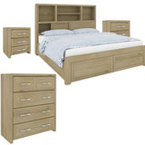 Gracelyn Dresser Mirror 7 Chest of Drawers Solid Wood Bedroom Cabinet - Smoke - Front View