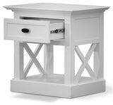 Beechworth Bedside Tables 1 Drawer Storage Cabinet Shelf Side End Table - White - 45-Degree Angle