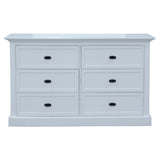 Beechworth Dresser Mirror 6 Chest of Drawers Pine Wood Storage Cabinet - White - Front View