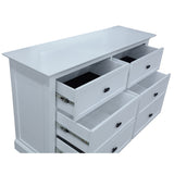 Beechworth Dresser Mirror 6 Chest of Drawers Pine Wood Storage Cabinet - White - Top-Down View