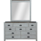 Erica Dresser Mirror Set 10 Chest of Drawers Acacia Timber Cabinet Brown White - Side View