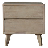 Abelia Bedside Nightstand 2 Drawers Storage Cabinet Shelf Side End Table - Brushed Smoke - Side View