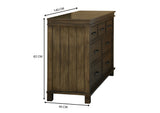 Lily Dresser Mirror 7 Chest of Drawers Tallboy Storage Cabinet - Rustic Grey - Top-Down View