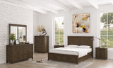 Lily Dresser Mirror 7 Chest of Drawers Tallboy Storage Cabinet - Rustic Grey - Front View