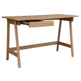 Mindil Office Desk Student Study Table Solid Wooden Timber Frame - Ash Natural - Side View