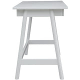 Mindil Office Desk Student Study Table Solid Wooden Timber Frame - White - Rear View