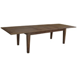 Aksa 9pc Dining Set 210-310cm Extension Timber Wood Table 8 Grey Fabric Chair - Side View