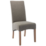 Aksa 9pc Dining Set 210-310cm Extension Timber Wood Table 8 Grey Fabric Chair - Rear View