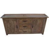 Aksa Buffet Table 175cm 2 Door 3 Drawer Solid Mango Timber Wood - Side View