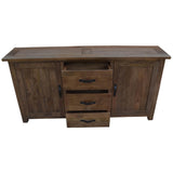 Aksa Buffet Table 175cm 2 Door 3 Drawer Solid Mango Timber Wood - Top-Down View