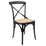 Petunia 5pc 120cm Round Dining Table Set 4 Cross Back Chair Elm Timber Wood - 45-Degree Angle