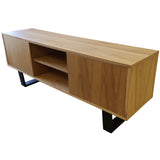 Petunia ETU Entertainment TV Unit 160cm Elm Timber Wood 2 Door - Natural - Side View