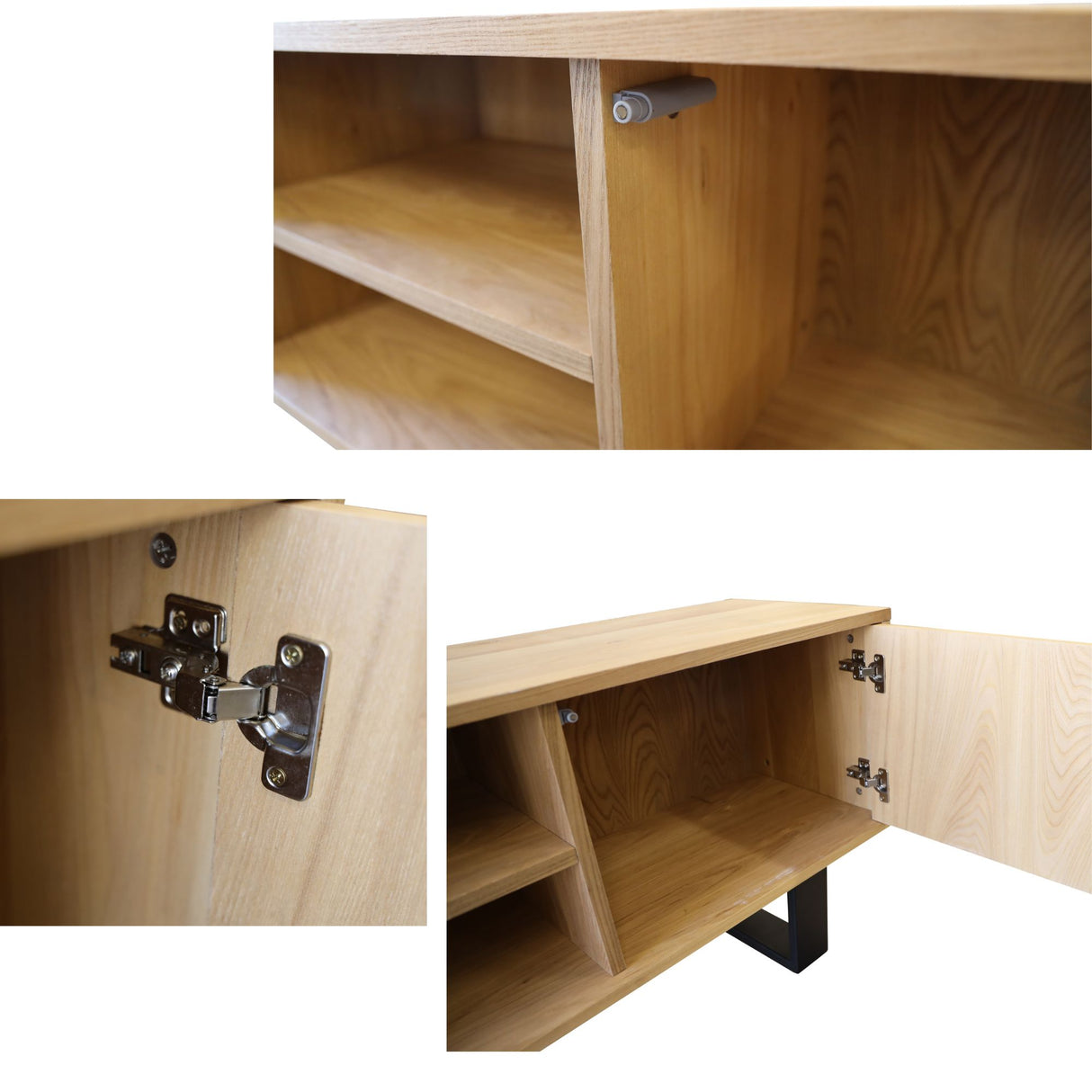 Petunia ETU Entertainment TV Unit 160cm Elm Timber Wood 2 Door - Natural