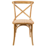 Aster Crossback Dining Chair Set of 6 Solid Birch Timber Wood Ratan Seat - Oak - Side View