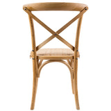 Aster Crossback Dining Chair Set of 8 Solid Birch Timber Wood Ratan Seat - Oak - Top-Down View