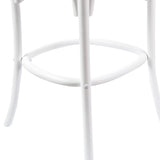 Aster 4pc Crossback Bar Stools Dining Chair Solid Birch Timber Rattan Seat White - 45-Degree Angle