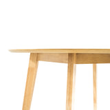 Cusco 5pc Set Dining Set 100cm Round Table 4 Chair Fabric Seat Scandinavian - 45-Degree Angle