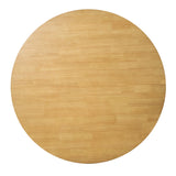 Cusco 5pc Set Dining Set 100cm Round Table 4 Chair Fabric Seat Scandinavian - Rear View