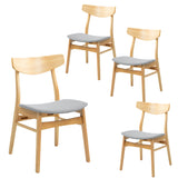 Cusco 5pc Set Dining Set 100cm Round Table 4 Chair Fabric Seat Scandinavian - Close-Up Angle