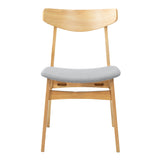 Cusco 5pc Set Dining Set 100cm Round Table 4 Chair Fabric Seat Scandinavian - Low Angle