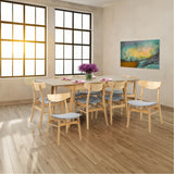 Cusco 9pc Set Dining Set 150 - 190cm Extendable Table 8 Chair Scandinavian Style - Front View