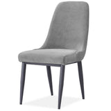 Anika 7pc Dining Set 180cm Table 6 Fabric Chair - Grey Smoke - 45-Degree Angle