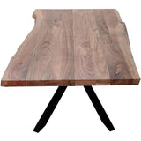 Lantana Coffee Table 130cm Live Edge Solid Acacia Timber Wood Metal Leg -Natural - 45-Degree Angle