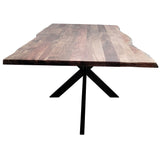 Lantana 7pc 180cm Dining Table 6 Black Wishbone Chair Set Live Edge Acacia Wood - Top-Down View