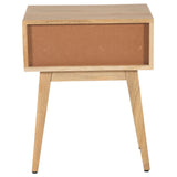 Olearia Bedside Table 1 Drawer Storage Cabinet Solid Mango Wood Rattan Natural - Top-Down View