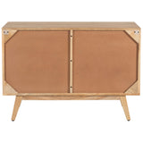 Olearia Buffet Table 100cm 2 Door Solid Mango Wood Storage Cabinet Natural - Side View
