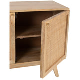Olearia Buffet Table 100cm 2 Door Solid Mango Wood Storage Cabinet Natural - 45-Degree Angle