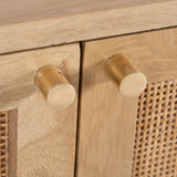 Olearia Buffet Table 150cm 3 Door Solid Mango Wood Storage Cabinet Natural - Rear View