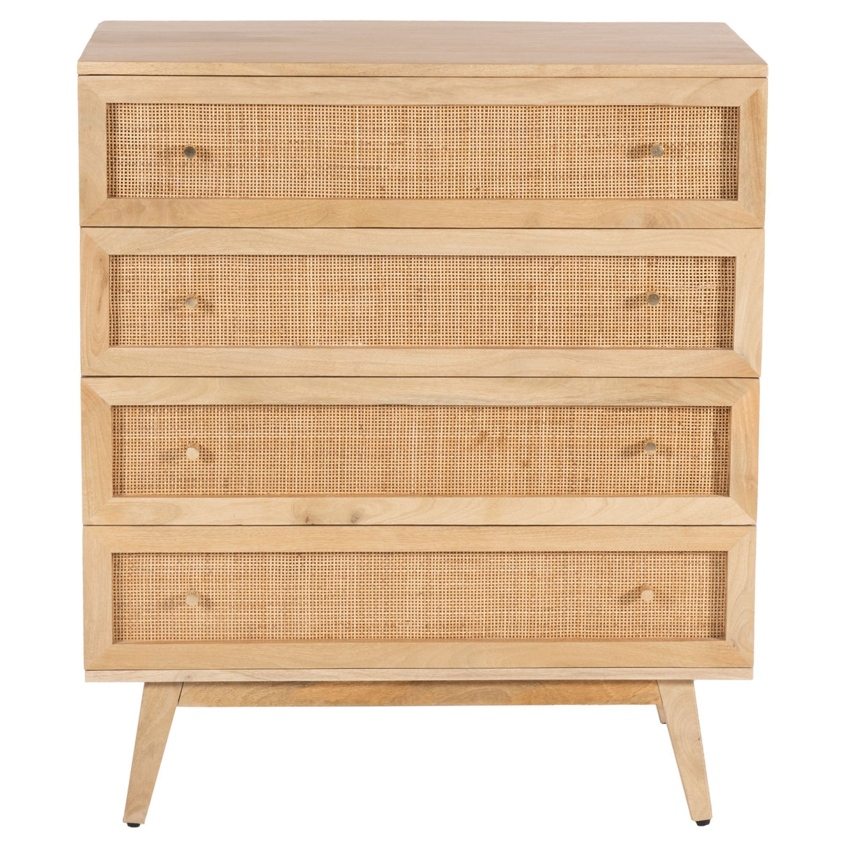 Olearia Storage Cabinet Buffet Chest of 4 Drawer Mango Wood Rattan Natural