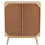 Olearia Storage Cabinet Buffet Chest of 4 Drawer Mango Wood Rattan Natural - 45-Degree Angle