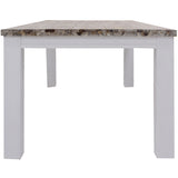 Plumeria Dining Table 190cm Solid Acacia Wood Home Dinner Furniture -White Brush - 45-Degree Angle