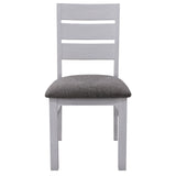 Plumeria Dining Chair Set of 4 Solid Acacia Wood Dining Furniture - White Brush - Top-Down View