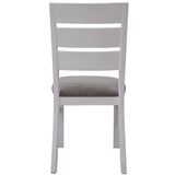 Plumeria Dining Chair Set of 6 Solid Acacia Wood Dining Furniture - White Brush - Rear View