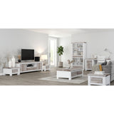Plumeria ETU Entertainment TV Unit 176cm 2 Door Solid Acacia Timber -White Brush - Front View