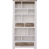 Plumeria Bookshelf 200cm Bookcase Display Unit Solid Acacia Timber Wood - Front View