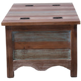 Gulmohar Coffee Table Antique Handcrafted Mango Wood Storage Trunk Chest Box - 45-Degree Angle