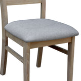 Tyler 2pc Set Dining Chair Fabric Seat Solid Acacia Timber Wood Brushed Smoke - Top-Down View