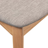 Emilio 2pc Set Dining Chair Fabric Seat Scandinavian Style Solid Ash Wood Oak - Low Angle