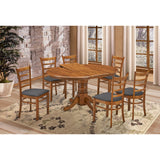 Linaria Dining Chair Set of 6 Crossback Solid Rubber Wood Fabric Seat - Walnut - Side View