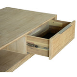Grevillea Coffee Table 130cm Solid Acacia Timber Wood Rattan Furniture - Brown - Side View