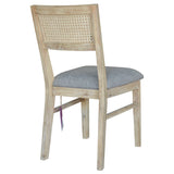 Grevillea Dining Chair Set of 2 Solid Acacia Timber Wood Rattan Furniture -Brown - Side View